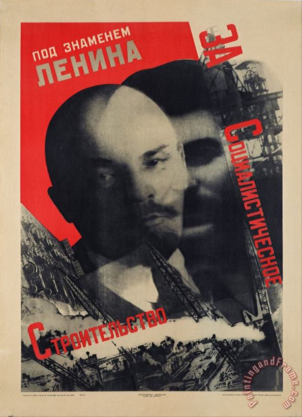 Gustavs Klucis Under The Banner of Lenin for Socialist Construction Art Painting
