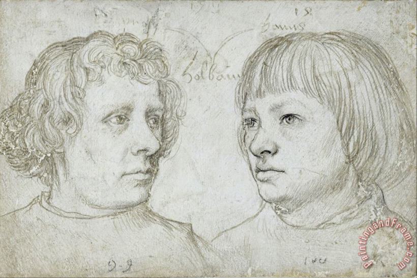 Ambrosius And Hans, The Sons of The Artist painting - H. d. A Holbein Ambrosius And Hans, The Sons of The Artist Art Print