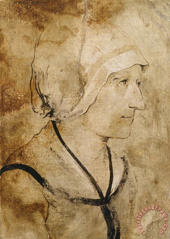 Portrait of a Wife of an Unknown Stonemason painting - H. d. A Holbein Portrait of a Wife of an Unknown Stonemason Art Print