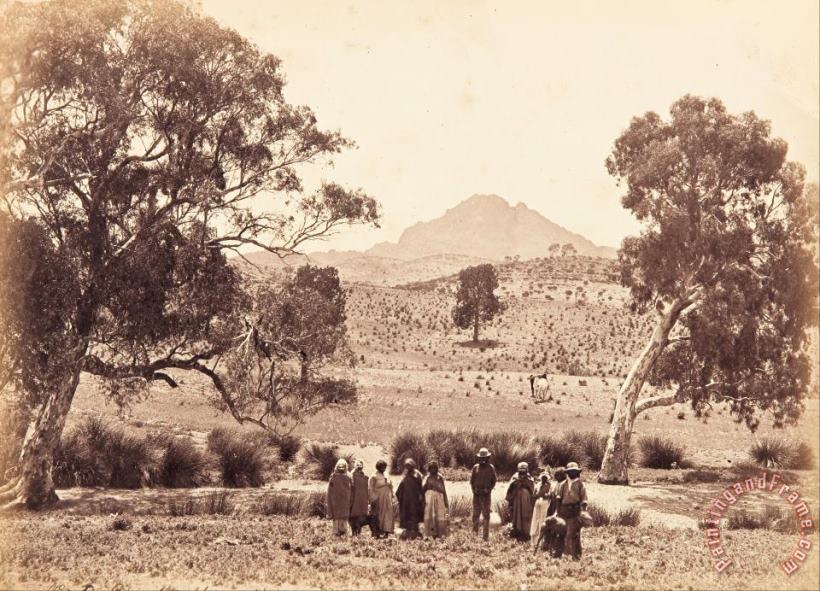 Patawarta with Aborigines in The Foreground painting - H. R. Perry Patawarta with Aborigines in The Foreground Art Print