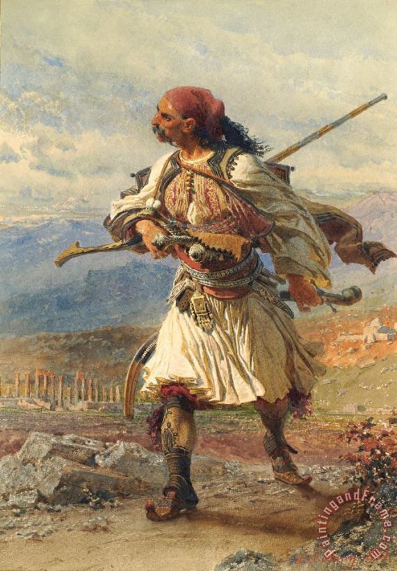 Greek Warrior painting - Haag Carl Greek Warrior Art Print