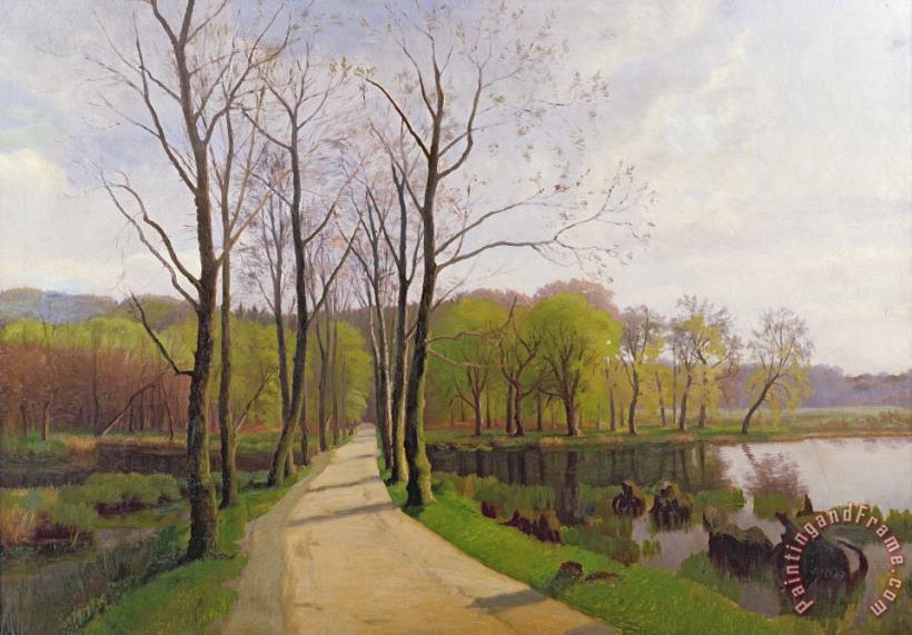 Spring Landscape painting - Hans Brasen Spring Landscape Art Print