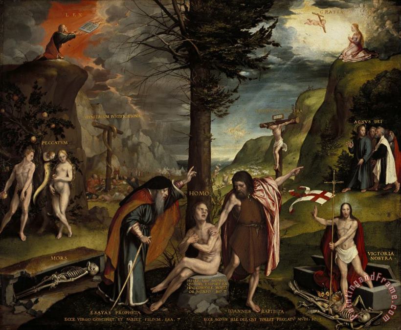 An Allegory of The Old And New Testaments painting - Hans Holbein the Younger An Allegory of The Old And New Testaments Art Print
