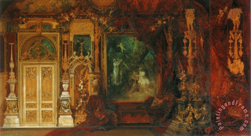 Hans Makart The Summer Night's Dream, Sketch for The Decoration of a Room in The Hermes Villa Art Print