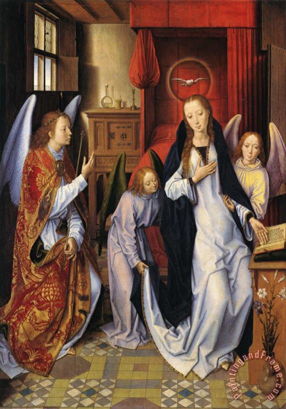 Annunciation painting - Hans Memling Annunciation Art Print