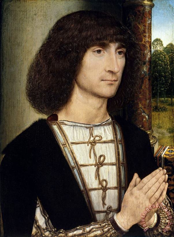Hans Memling Portrait of a Young Man Praying Art Painting