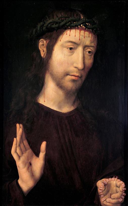 Hans Memling The Man of Sorrows Blessing Art Painting
