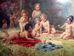 Hans Zatzka Cherubs in Garden