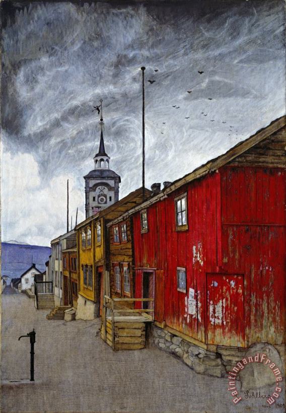 Harald Sohlberg Street in Roros Art Print