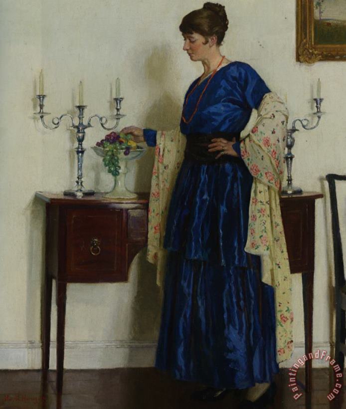 Harold Harvey Portrait of The Artists Wife Art Painting