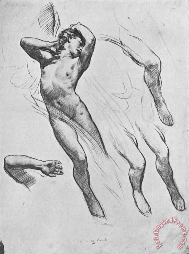 Study for The Figure of Love in Love Leaving Psyche painting - Harold Speed Study for The Figure of Love in Love Leaving Psyche Art Print