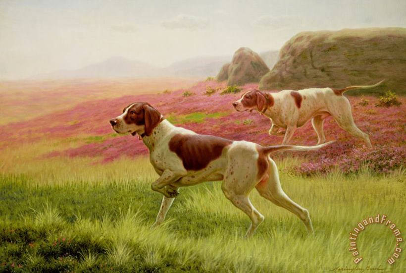 Pointers in a Landscape painting - Harrington Bird Pointers in a Landscape Art Print