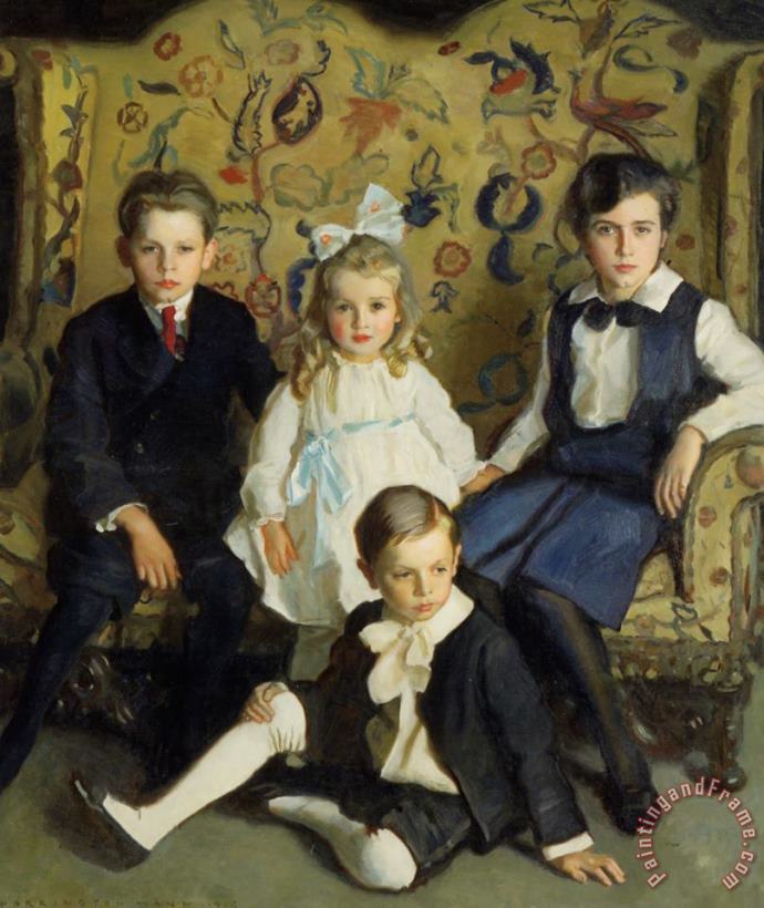 Harrington Mann A Family Portrait of Four Children Art Print