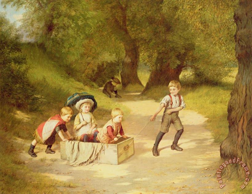 The Toy Carriage painting - Harry Brooker The Toy Carriage Art Print