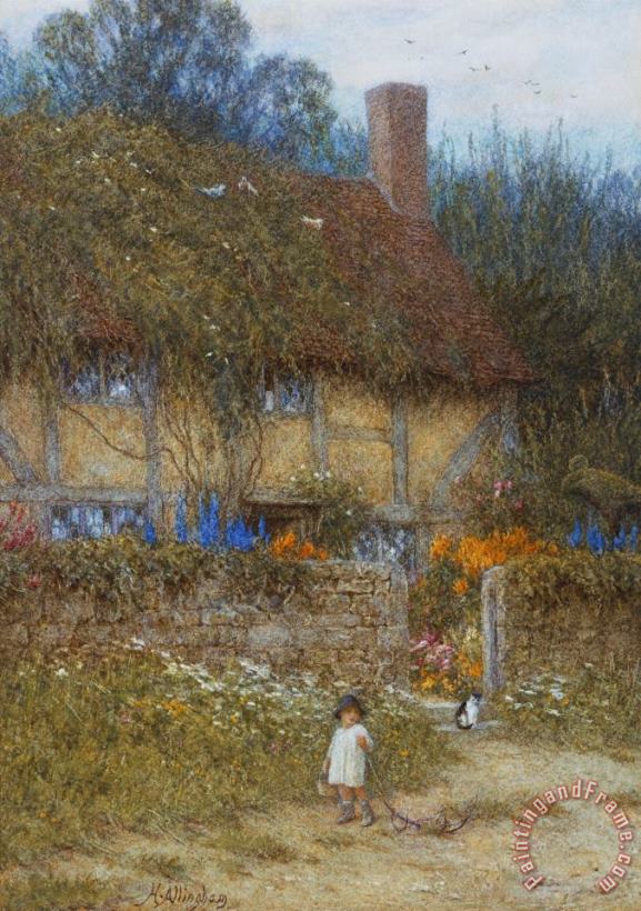 Helen Allingham A Cottage near Godalming Surrey Art Painting