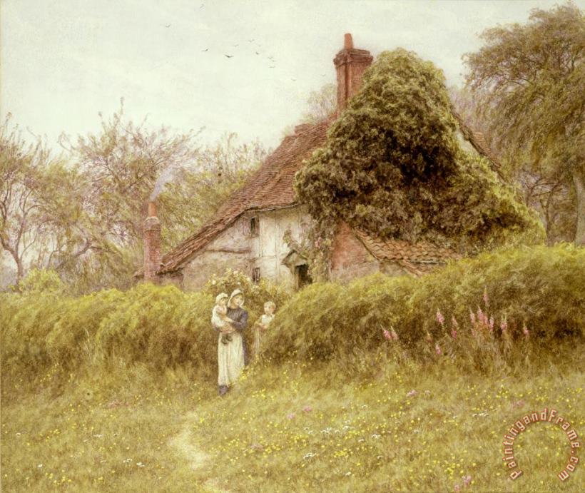 Cottage at Pinner Middlesex painting - Helen Allingham Cottage at Pinner Middlesex Art Print