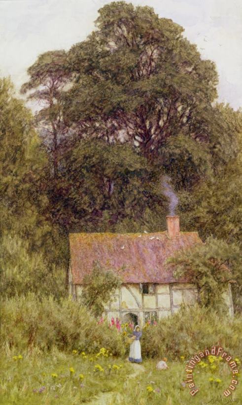 Helen Allingham Cottage near Brook Art Print