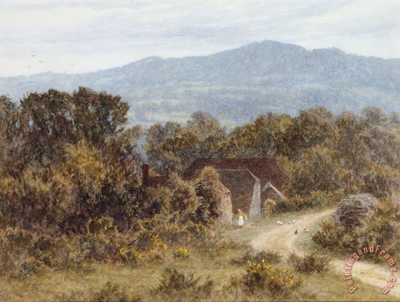 Hindhead from Sandhills Witley painting - Helen Allingham Hindhead from Sandhills Witley Art Print