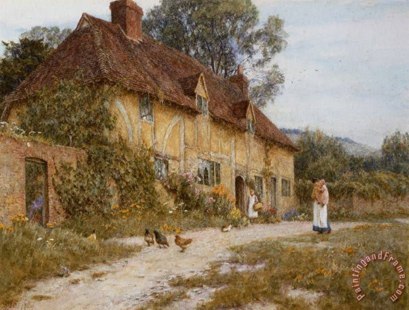 Helen Allingham Old Kentish Cottage Art Painting