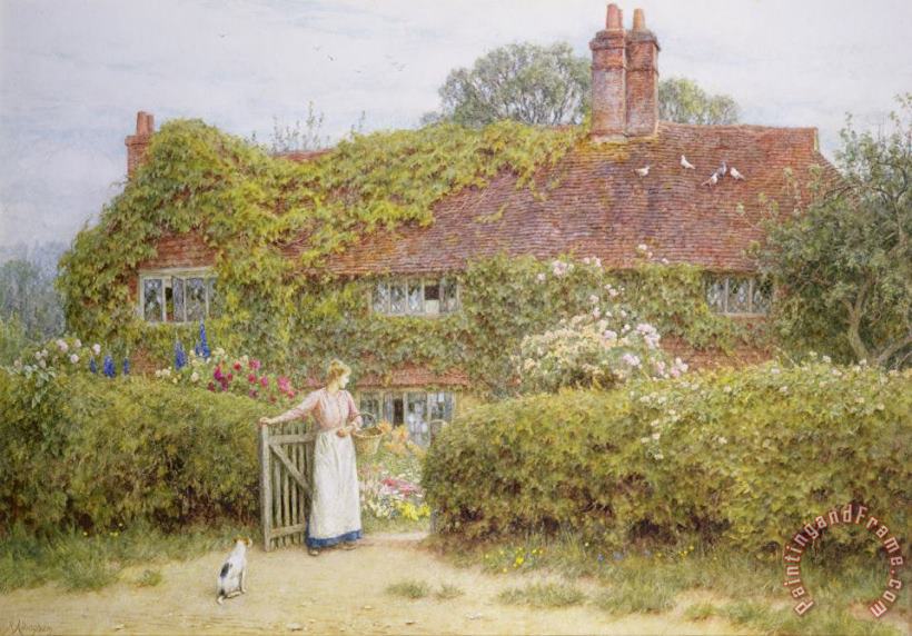 Helen Allingham Surrey Cottage Art Print