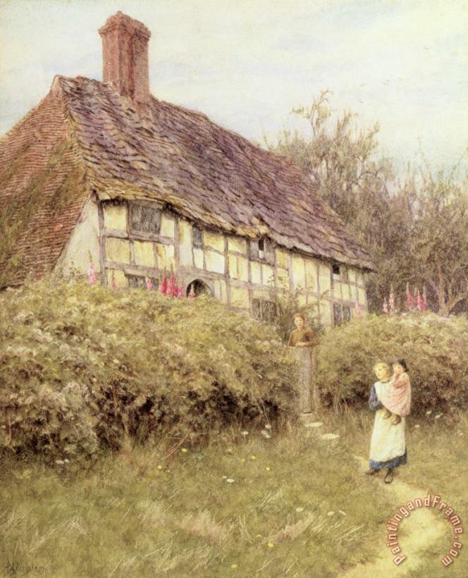 The Priest's House West Hoathly painting - Helen Allingham The Priest's House West Hoathly Art Print