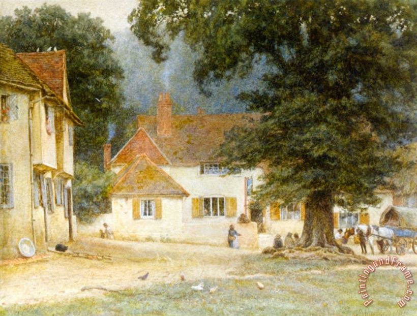 Helen Mary Elizabeth Allingham, R.w.s White Horse Inn, Shere, Surrey Art Painting