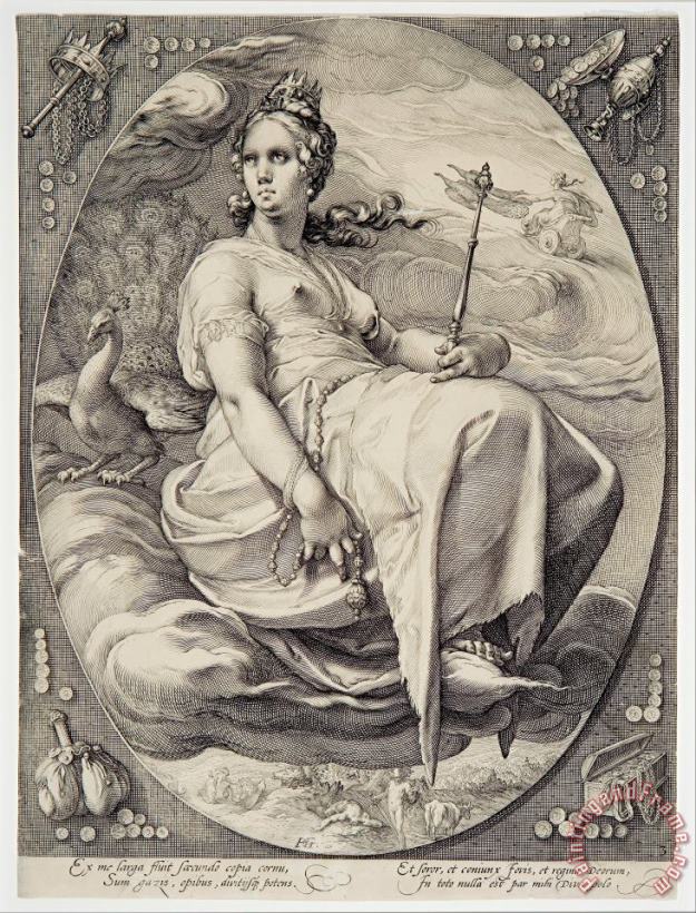 Juno (from The Four Deities) painting - Hendrick Goltzius Juno (from The Four Deities) Art Print