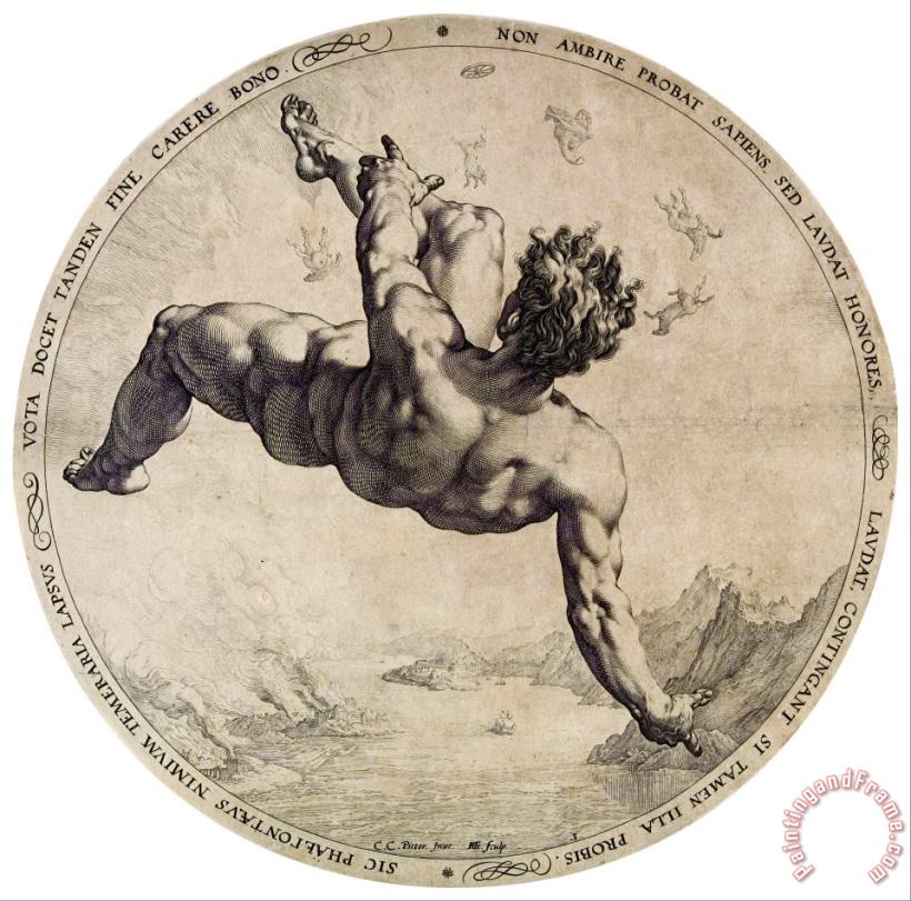 Hendrick Goltzius Phaethon From The Four Disgracers Series Art Painting