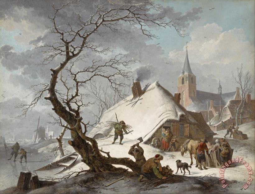 A Winter Scene painting - Hendrik Meyer A Winter Scene Art Print