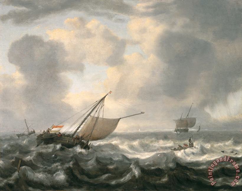 Hendrik van Anthonissen Ships on a Choppy Sea Art Print