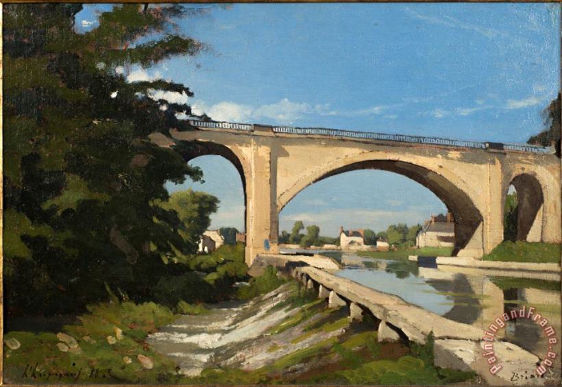 The Railroad Bridge at Briare painting - Henri-Joseph Harpignies The Railroad Bridge at Briare Art Print
