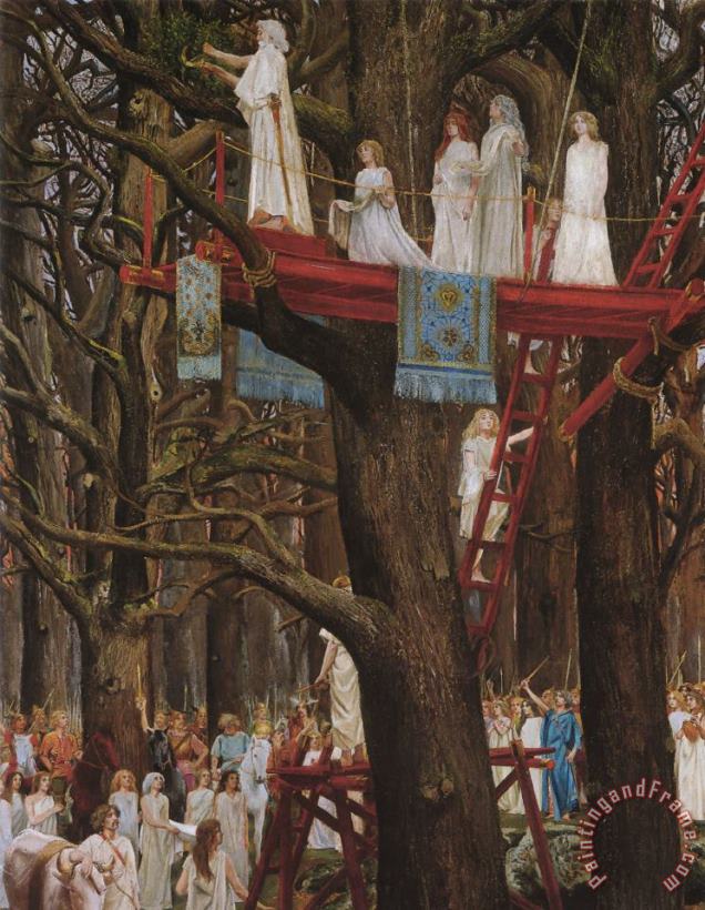 Henri-Paul Motte Druids Cutting The Mistletoe on The Sixth Day of The Moon Art Painting