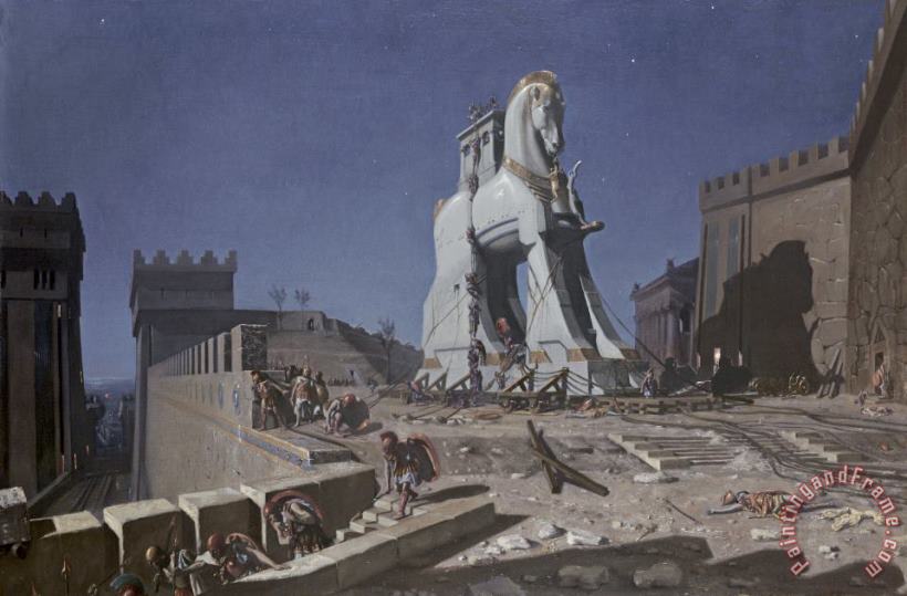 Henri-Paul Motte The Trojan Horse Art Painting