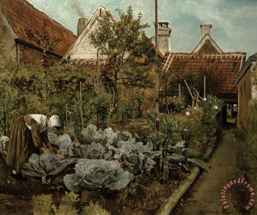 Henri de Braekeleer A Flemish Garden Art Painting