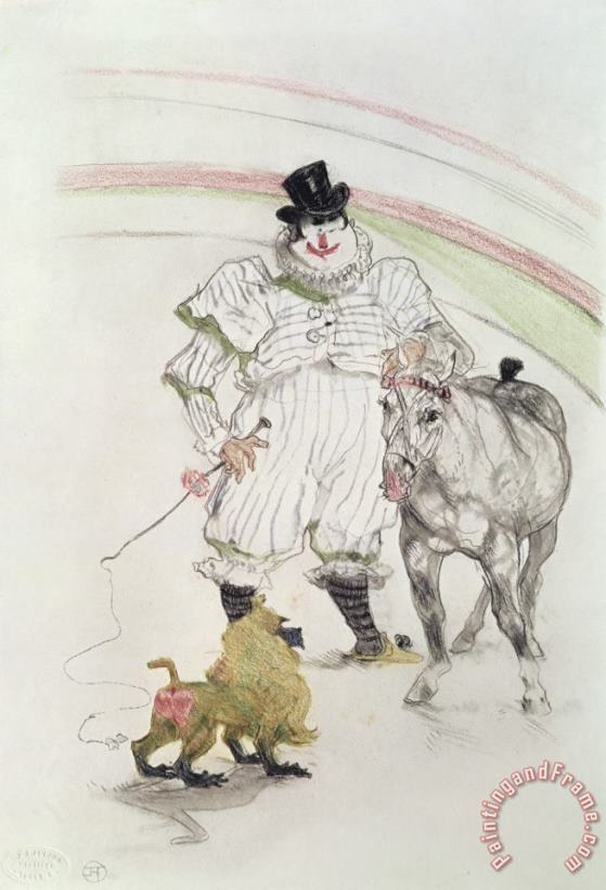 At The Circus: Performing Horse And Monkey painting - Henri de Toulouse-Lautrec At The Circus: Performing Horse And Monkey Art Print
