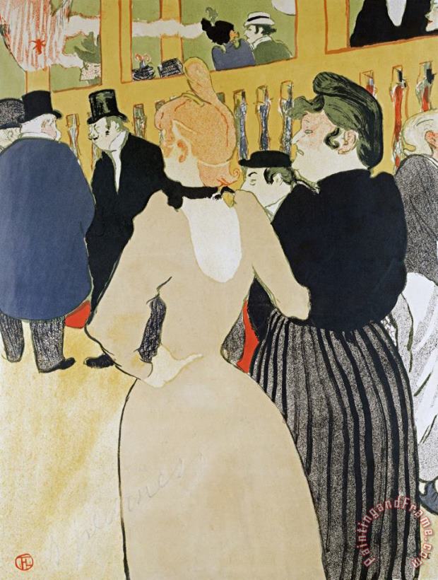 At The Moulin Rouge. La Gouloue And Her Sister painting - Henri de Toulouse-Lautrec At The Moulin Rouge. La Gouloue And Her Sister Art Print