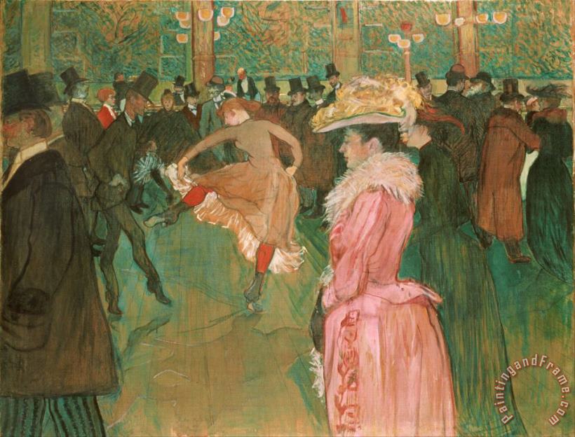 Henri de Toulouse-Lautrec At The Moulin Rouge The Dance Art Print