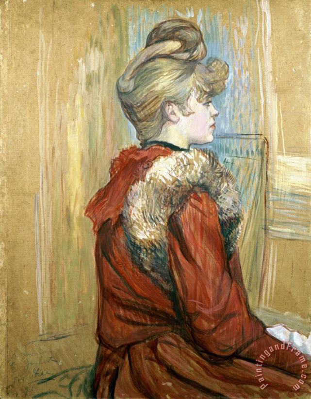 Girl in a Fur, Miss Jeanne Fontaine painting - Henri de Toulouse-Lautrec Girl in a Fur, Miss Jeanne Fontaine Art Print