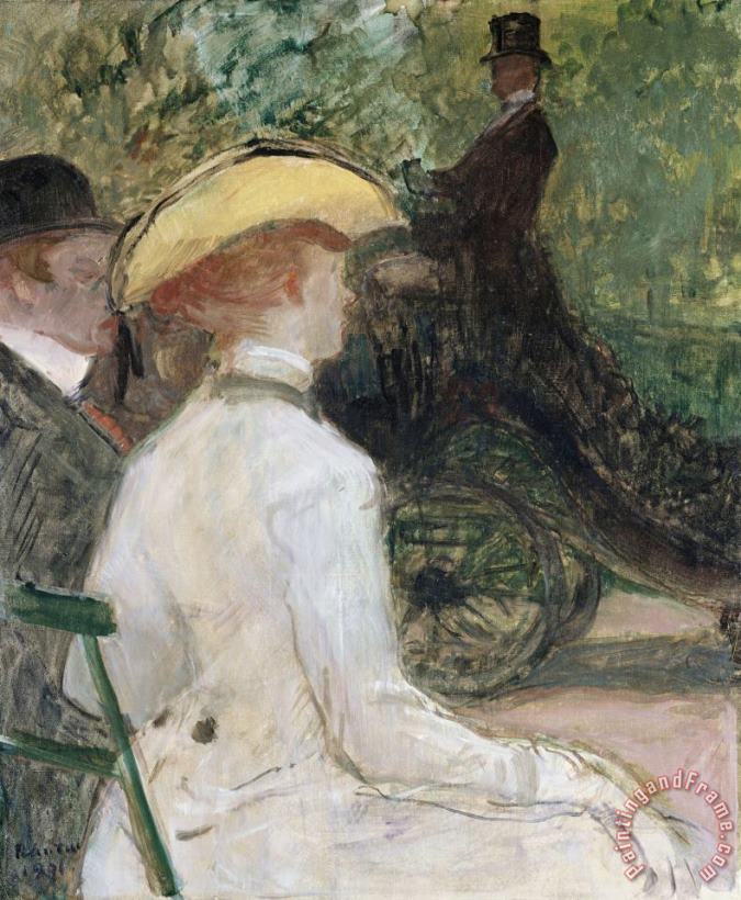 In The Bois De Bologne painting - Henri de Toulouse-Lautrec In The Bois De Bologne Art Print