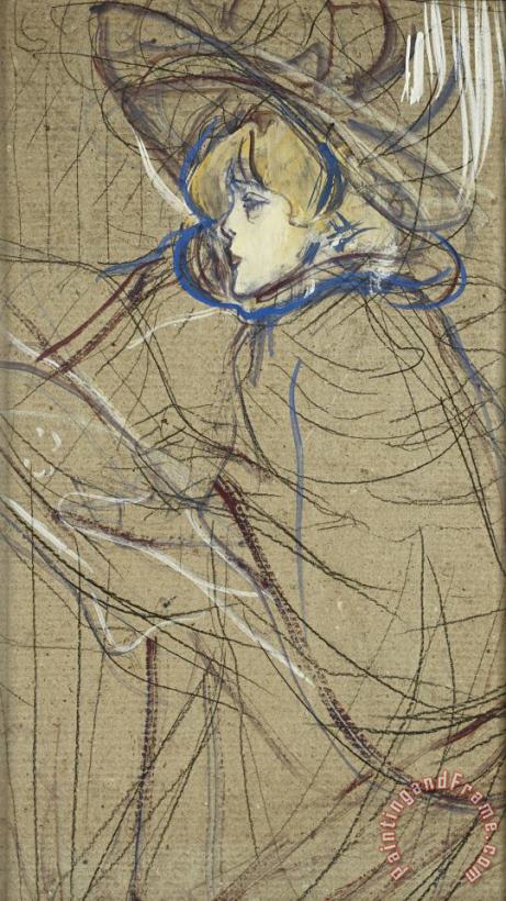 Henri de Toulouse-Lautrec Profile of Woman: Jane Avril Art Painting