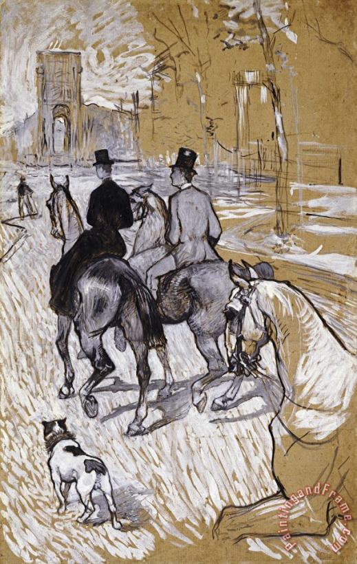 Riders on The Way to The Bois Du Bolougne painting - Henri de Toulouse-Lautrec Riders on The Way to The Bois Du Bolougne Art Print