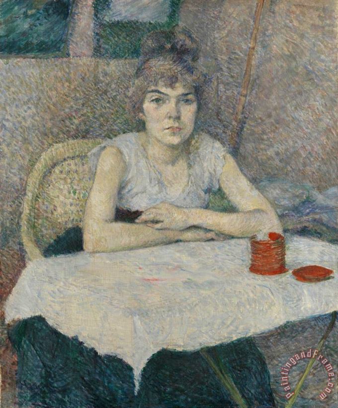 Young Woman at a Table, 'poudre De Riz' painting - Henri de Toulouse-Lautrec Young Woman at a Table, 'poudre De Riz' Art Print