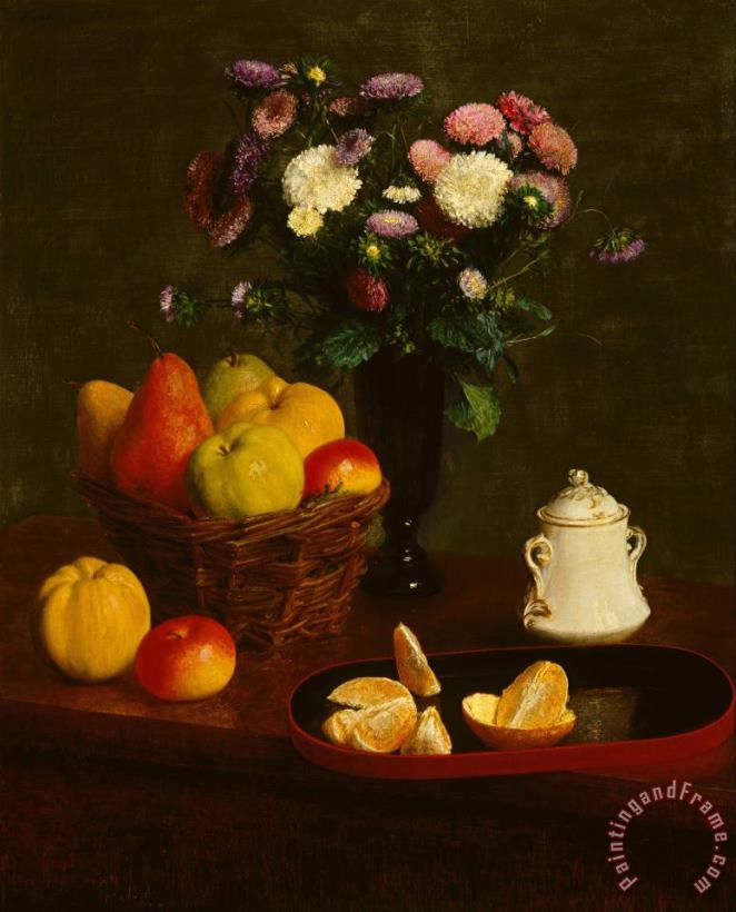 Flowers And Fruit painting - Henri Fantin Latour Flowers And Fruit Art Print