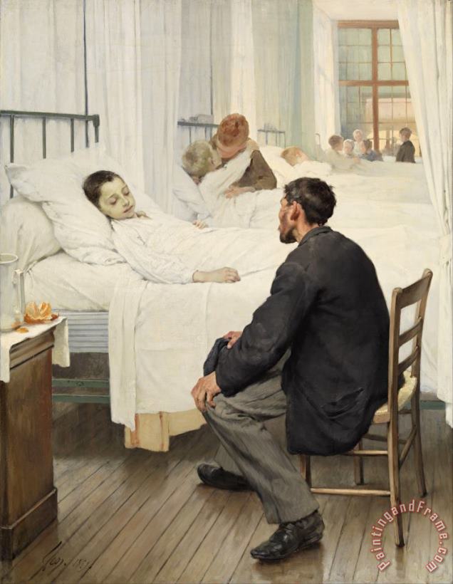 Henri Geoffroy Visit Day at The Hospital Art Painting