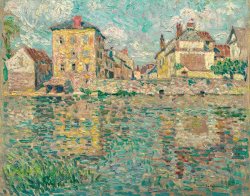 Henri Le Sidaner Maisons Au Soleil Sur La Riviere, Nemours, 1919