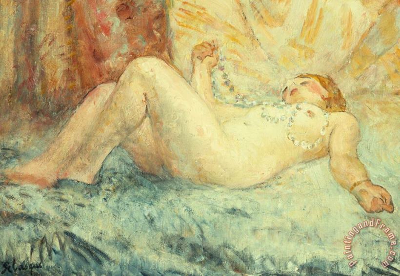 Henri Lebasque Reclining Nude Art Painting