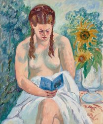 Henri Manguin Genevieve Sauty Nue Lisant, 1945