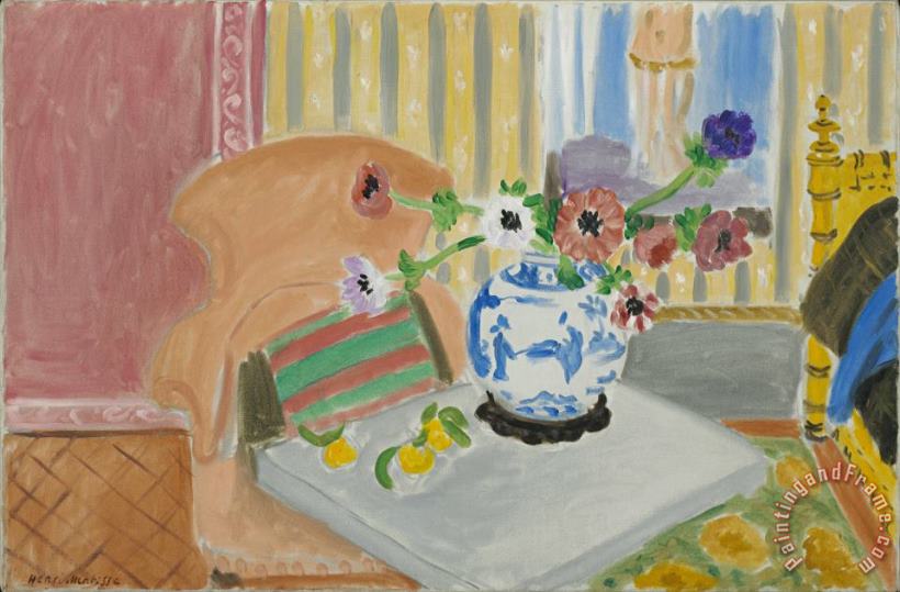 Henri Matisse Anemones And Chinese Vase, Art Print