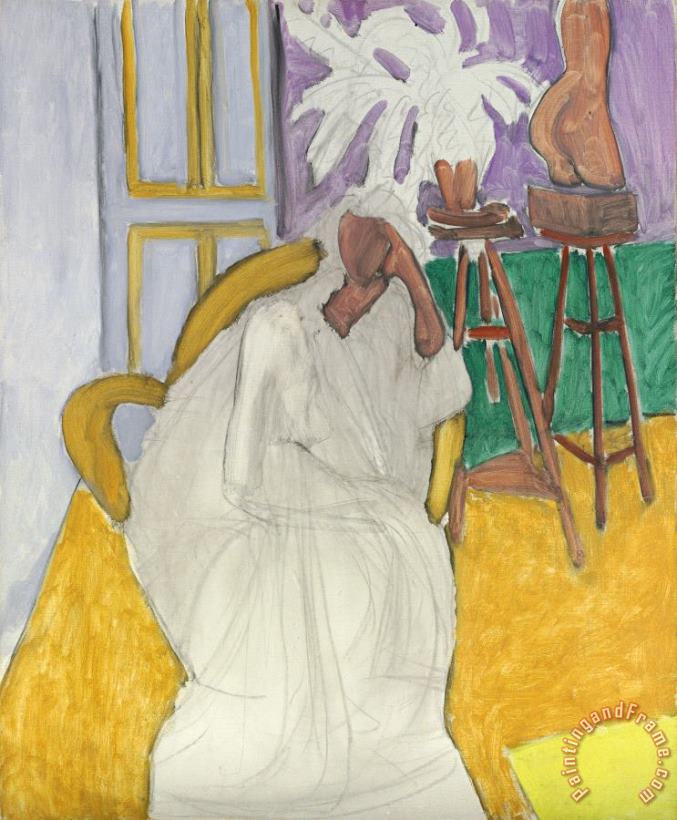 Figure Assise Et Le Torse Grec (la Gandoura) painting - Henri Matisse Figure Assise Et Le Torse Grec (la Gandoura) Art Print