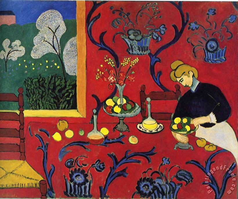 Harmony in Red 1908 painting - Henri Matisse Harmony in Red 1908 Art Print